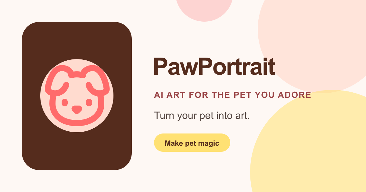 PawPortrait — 官网预览图