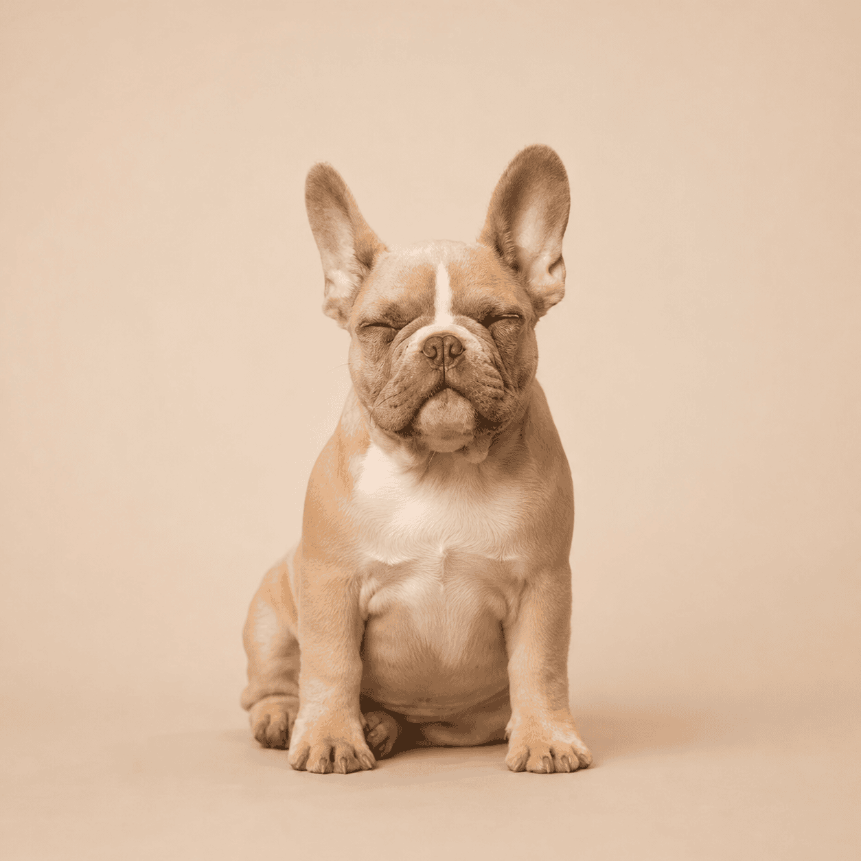 Minimal studio-style custom pet portrait created with AI